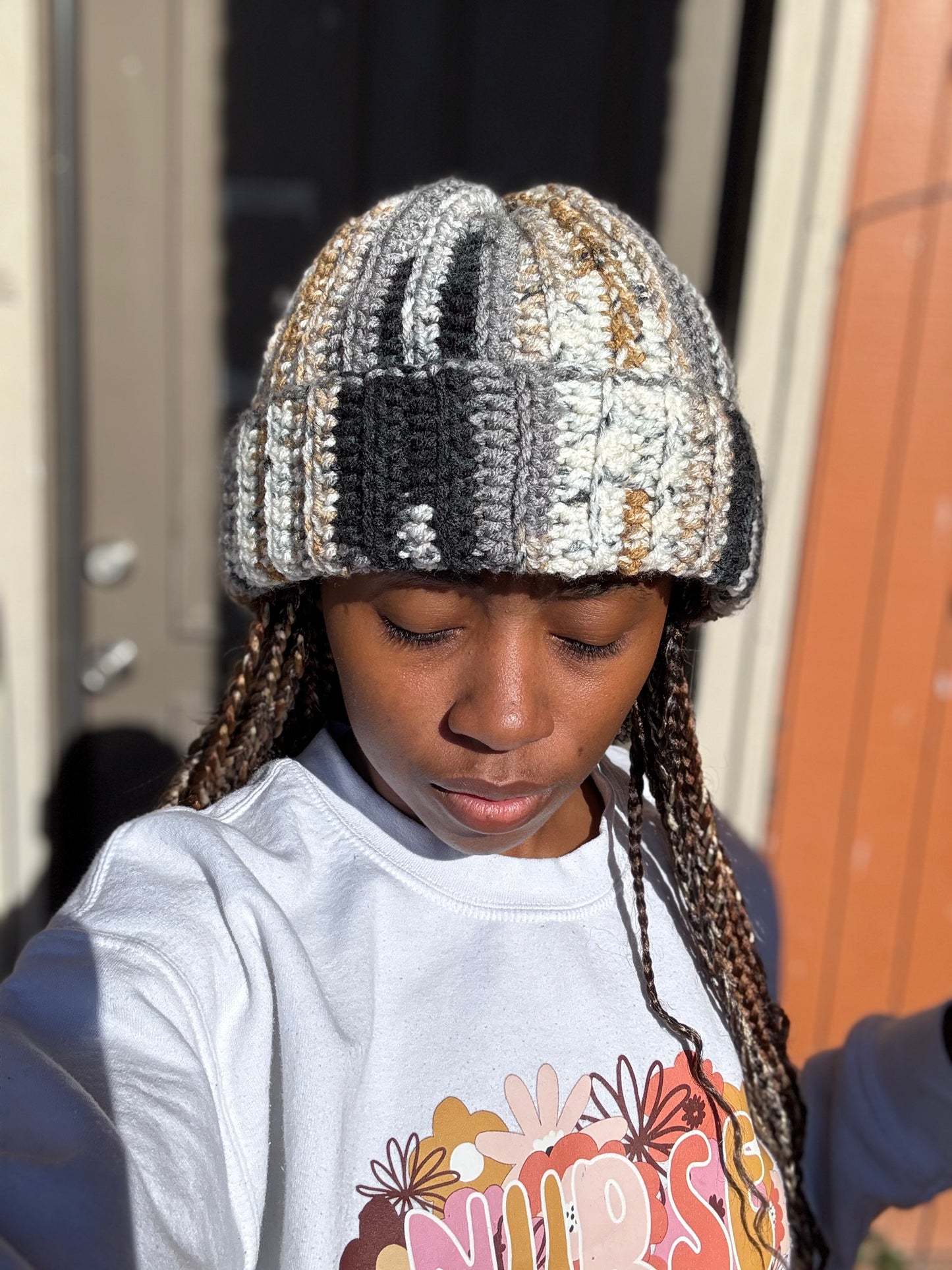 Handmade Crochet Beanie – Warm Neutral Ribbed Hat