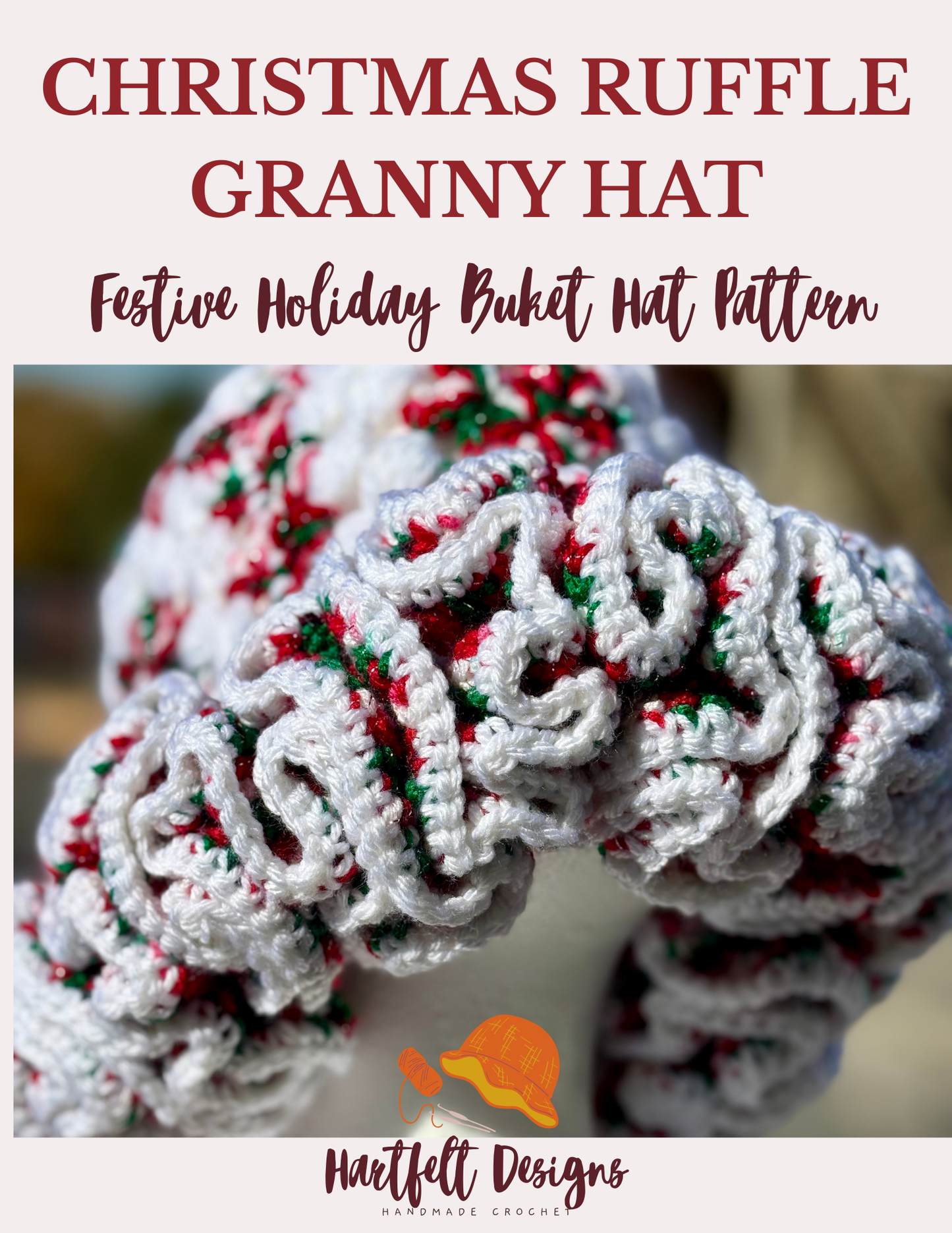 Christmas Ruffle Granny Hat – Crochet PDF Pattern (FREE for first 50 people - Use Code "TESTER")