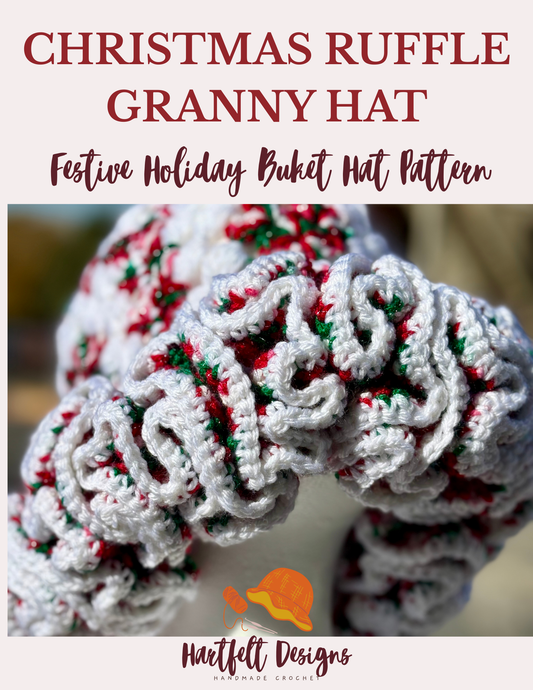 Christmas Ruffle Granny Hat – Crochet PDF Pattern (FREE for first 50 people - Use Code "TESTER")