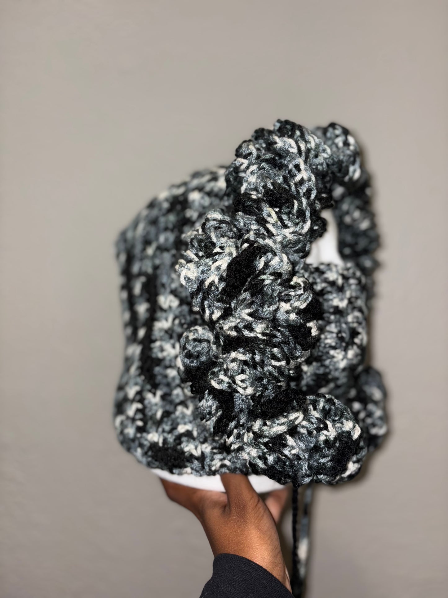 Made-to-Order Ruffle Hood With Face Warmer – Custom Color Crochet Hood